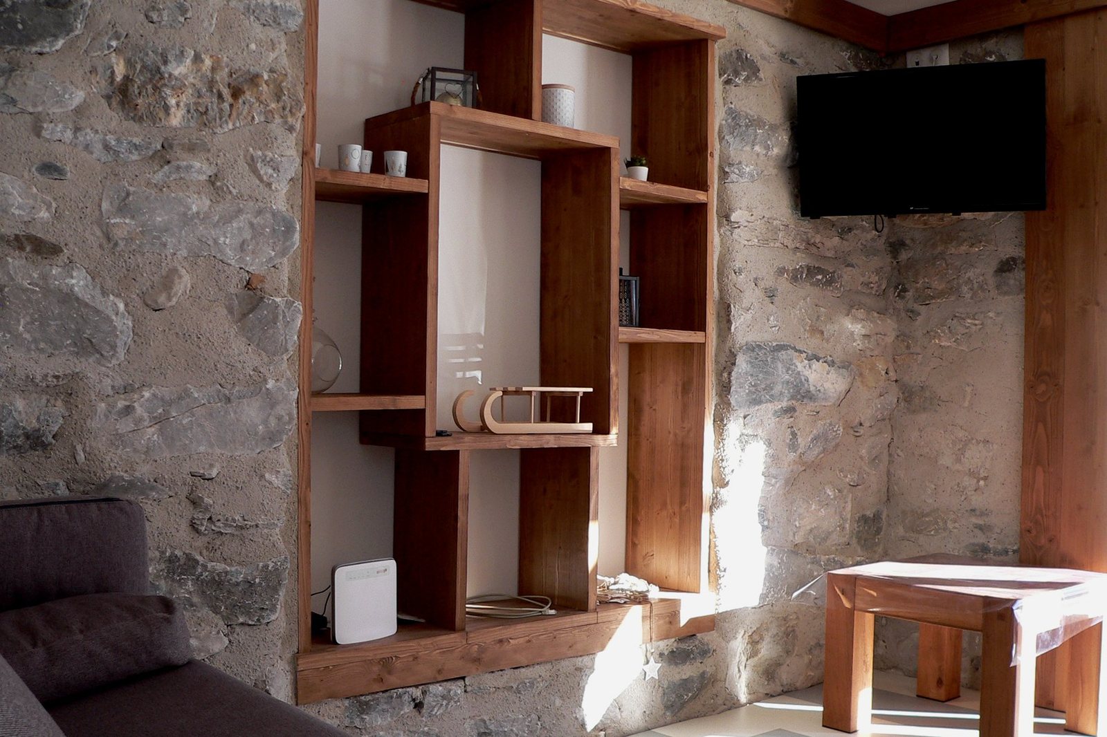 Détail du mur intérieur en pierre