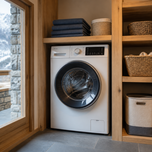 Lave-linge dans un espace aménagé